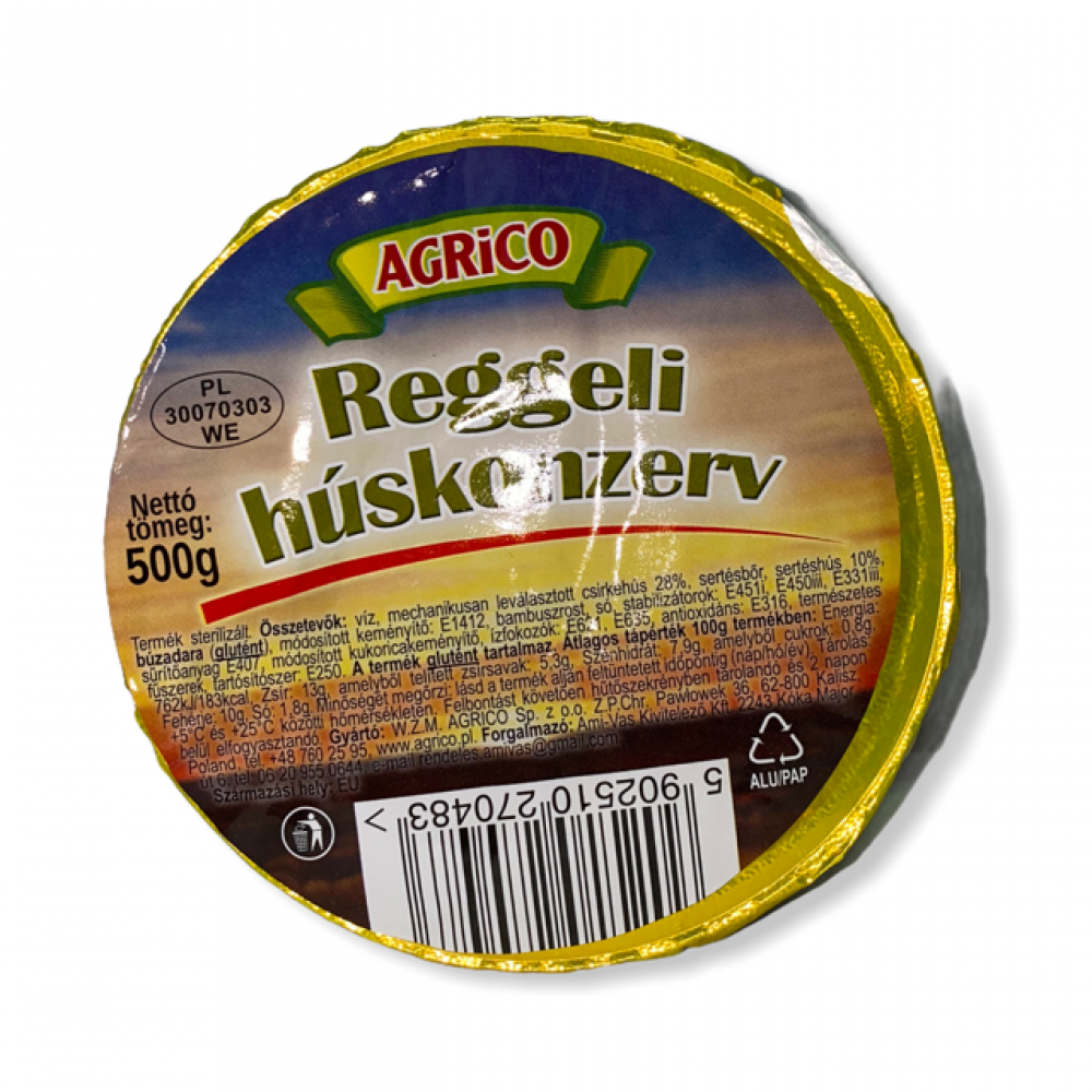 AGRICO Reggeli huskonzerv 500g/6