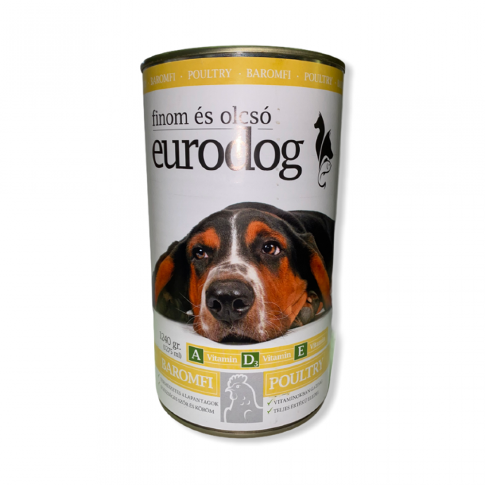 Euro Dog Kutyakonz.1240g/csirkés/12